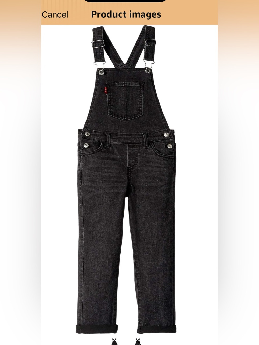 Girls Levi’s Black Denim Overalls
